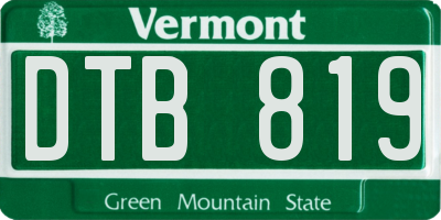 VT license plate DTB819