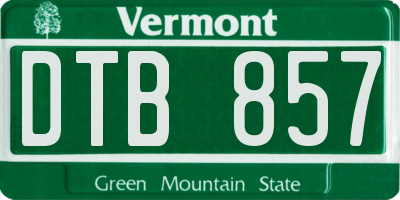 VT license plate DTB857