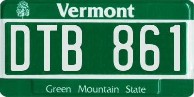 VT license plate DTB861