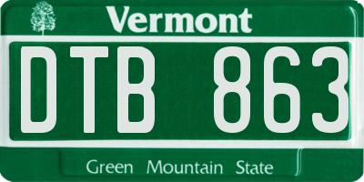 VT license plate DTB863