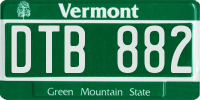 VT license plate DTB882