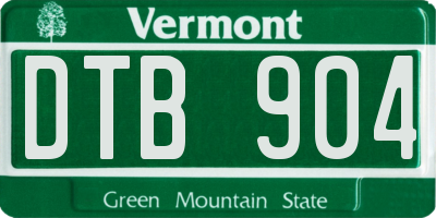 VT license plate DTB904