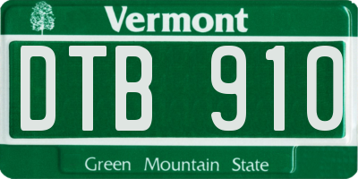 VT license plate DTB910