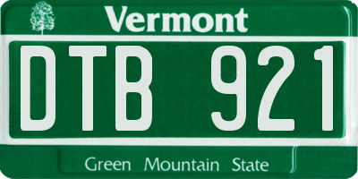 VT license plate DTB921
