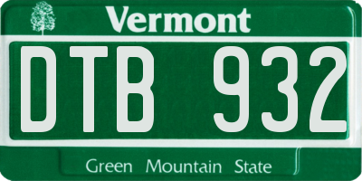 VT license plate DTB932