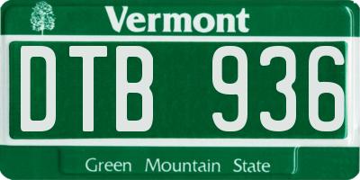 VT license plate DTB936