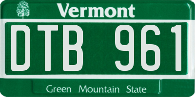 VT license plate DTB961