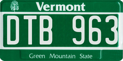 VT license plate DTB963