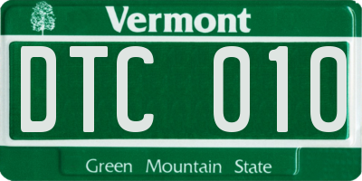 VT license plate DTC010
