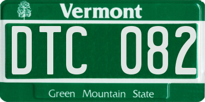 VT license plate DTC082