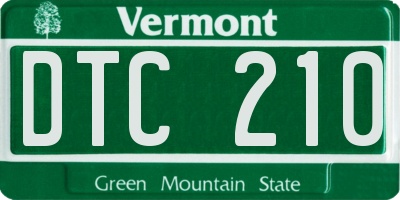 VT license plate DTC210