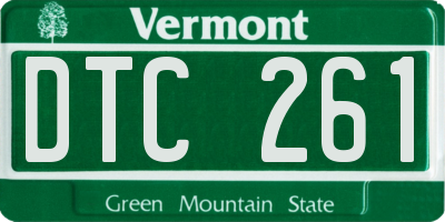 VT license plate DTC261