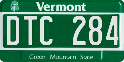 VT license plate DTC284