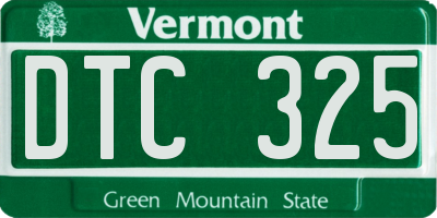 VT license plate DTC325