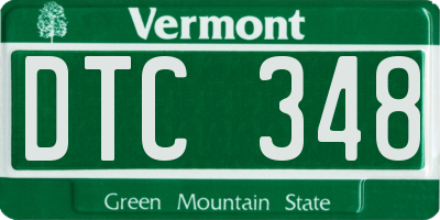 VT license plate DTC348