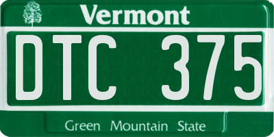 VT license plate DTC375