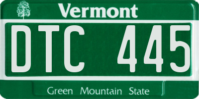 VT license plate DTC445