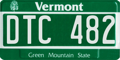 VT license plate DTC482