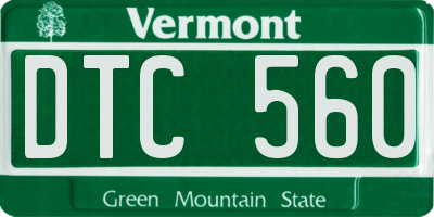 VT license plate DTC560