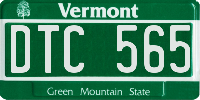VT license plate DTC565