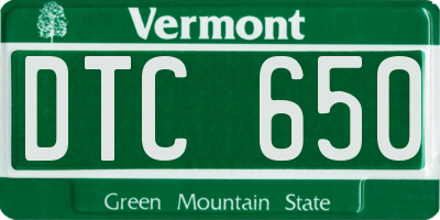 VT license plate DTC650