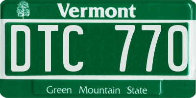 VT license plate DTC770