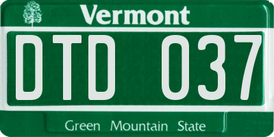 VT license plate DTD037