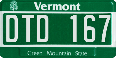 VT license plate DTD167