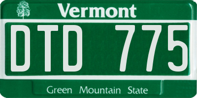 VT license plate DTD775