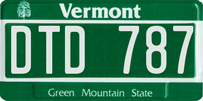 VT license plate DTD787