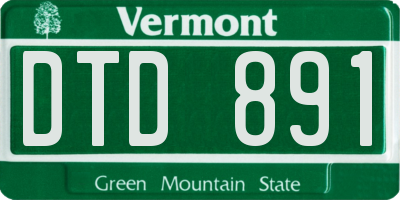 VT license plate DTD891