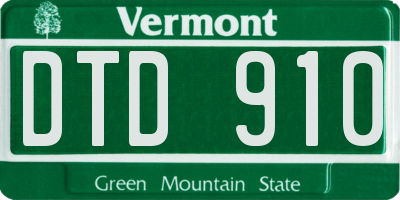 VT license plate DTD910