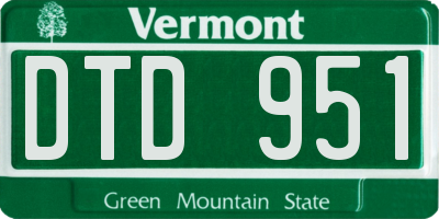 VT license plate DTD951