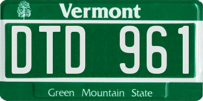 VT license plate DTD961