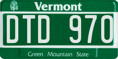 VT license plate DTD970