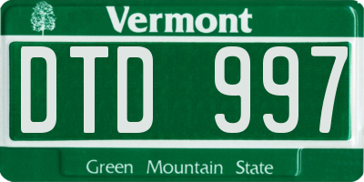 VT license plate DTD997