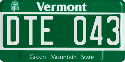 VT license plate DTE043