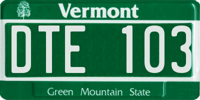 VT license plate DTE103