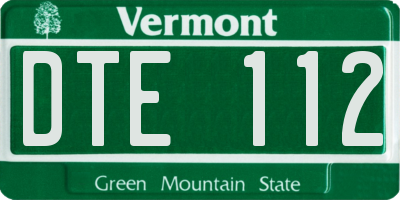 VT license plate DTE112
