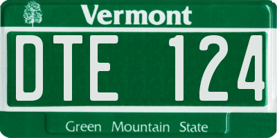 VT license plate DTE124