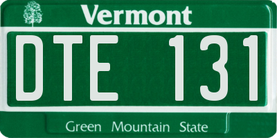 VT license plate DTE131