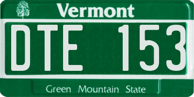 VT license plate DTE153