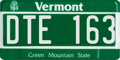 VT license plate DTE163