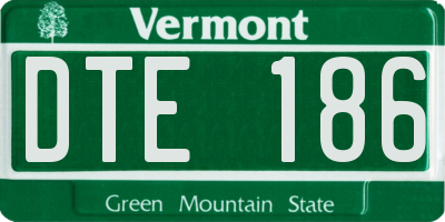 VT license plate DTE186