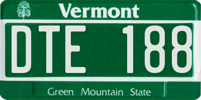 VT license plate DTE188