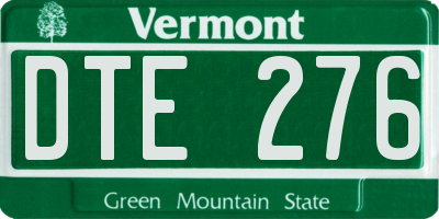 VT license plate DTE276