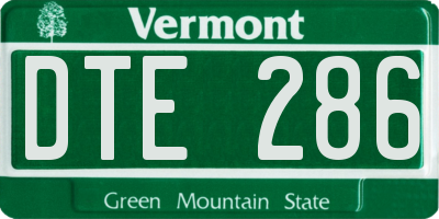 VT license plate DTE286
