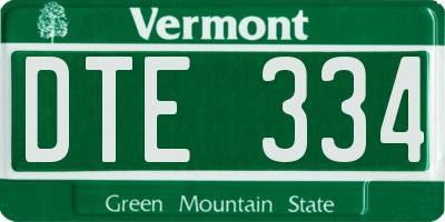 VT license plate DTE334