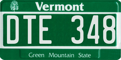 VT license plate DTE348