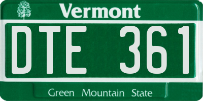 VT license plate DTE361